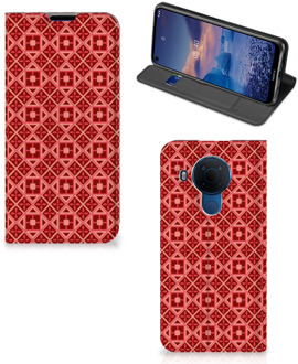 B2Ctelecom Stand Case Nokia 5.4 Smartphone Hoesje Batik Red