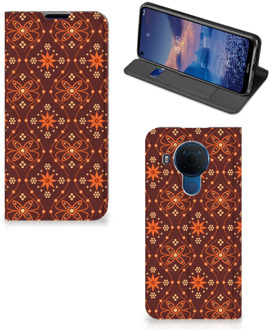 B2Ctelecom Stand Case Nokia 5.4 Telefoonhoesje Batik Brown