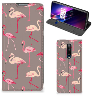 B2Ctelecom Stand Case OnePlus 8 Hoesje met naam Flamingo