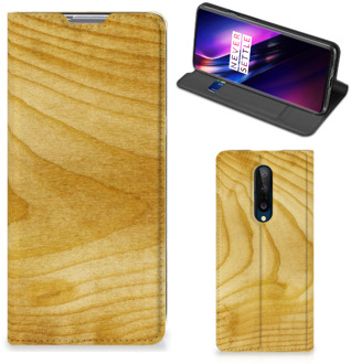 B2Ctelecom Stand Case OnePlus 8 Smart Cover Licht Hout