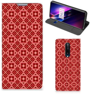 B2Ctelecom Stand Case OnePlus 8 Smartphone Hoesje Batik Red