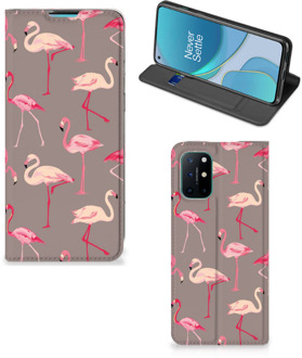 B2Ctelecom Stand Case OnePlus 8T Hoesje met naam Flamingo