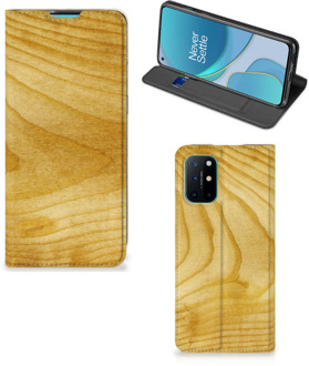 B2Ctelecom Stand Case OnePlus 8T Smart Cover Licht Hout