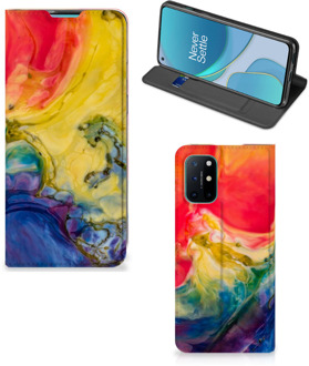 B2Ctelecom Stand Case OnePlus 8T Smart Cover Watercolor Dark