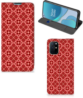 B2Ctelecom Stand Case OnePlus 8T Smartphone Hoesje Batik Red