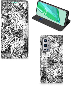 B2Ctelecom Stand Case OnePlus 9 Pro Telefoonhoesje Skulls Angel