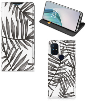 B2Ctelecom Stand Case OnePlus Nord N10 5G Hoesje met Tekst Leaves Grey