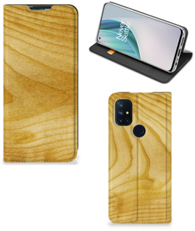 B2Ctelecom Stand Case OnePlus Nord N10 5G Smart Cover Licht Hout