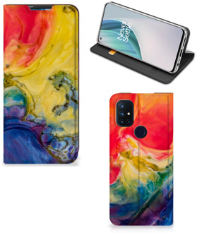 B2Ctelecom Stand Case OnePlus Nord N10 5G Smart Cover Watercolor Dark