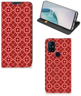 B2Ctelecom Stand Case OnePlus Nord N10 5G Smartphone Hoesje Batik Red