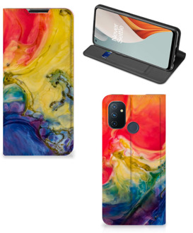 B2Ctelecom Stand Case OnePlus Nord N100 Smart Cover Watercolor Dark