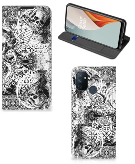 B2Ctelecom Stand Case OnePlus Nord N100 Telefoonhoesje Skulls Angel