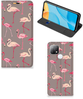 B2Ctelecom Stand Case OPPO A15 Hoesje met naam Flamingo