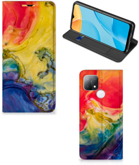 B2Ctelecom Stand Case OPPO A15 Smart Cover Watercolor Dark