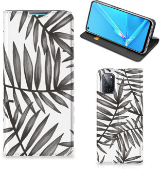 B2Ctelecom Stand Case OPPO A52 | A72 Hoesje met Tekst Leaves Grey