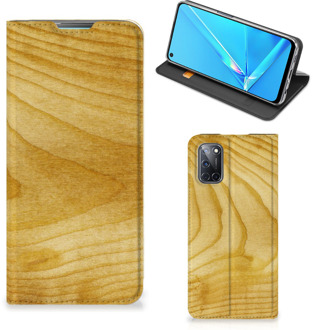 B2Ctelecom Stand Case OPPO A52 | A72 Smart Cover Licht Hout