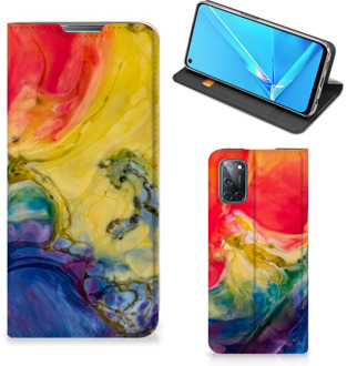 B2Ctelecom Stand Case OPPO A52 | A72 Smart Cover Watercolor Dark