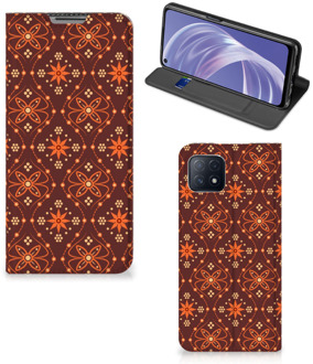 B2Ctelecom Stand Case OPPO A73 5G Telefoonhoesje Batik Brown