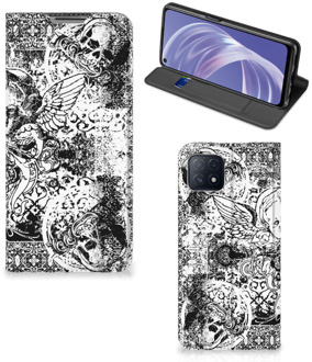 B2Ctelecom Stand Case OPPO A73 5G Telefoonhoesje Skulls Angel