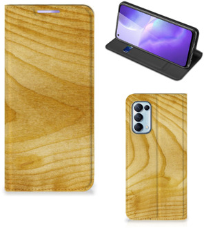 B2Ctelecom Stand Case OPPO Find X3 Lite Smart Cover Licht Hout