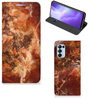 B2Ctelecom Stand Case OPPO Find X3 Lite Smartphone Hoesje Marmer Bruin