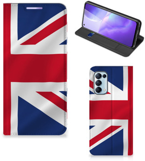 B2Ctelecom Stand Case OPPO Find X3 Lite Telefoonhoesje Groot-Brittannië Vlag