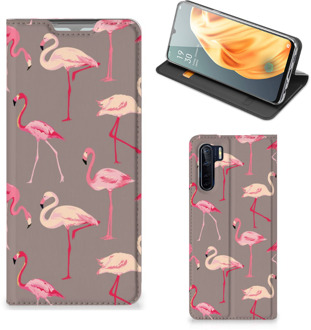 B2Ctelecom Stand Case OPPO Reno3 | A91 Hoesje met naam Flamingo