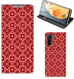 B2Ctelecom Stand Case OPPO Reno3 | A91 Smartphone Hoesje Batik Red