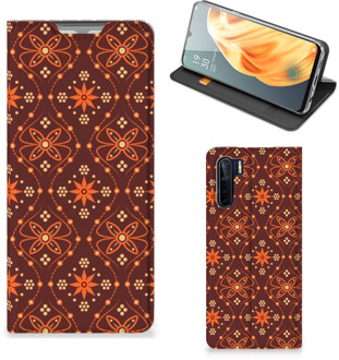 B2Ctelecom Stand Case OPPO Reno3 | A91 Telefoonhoesje Batik Brown