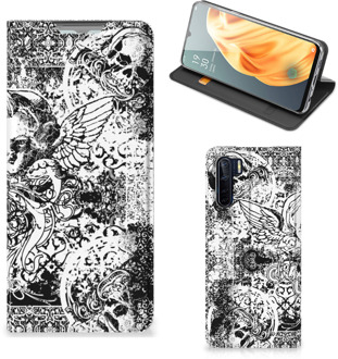 B2Ctelecom Stand Case OPPO Reno3 | A91 Telefoonhoesje Skulls Angel