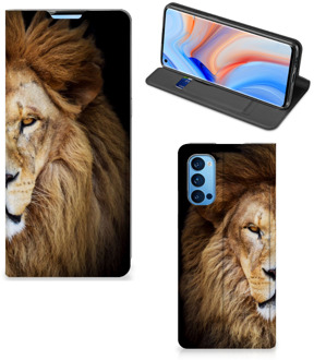 B2Ctelecom Stand Case OPPO Reno4 Pro 5G Smart Cover Hoesje Leeuw