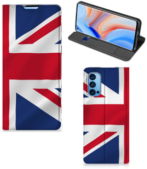 B2Ctelecom Stand Case OPPO Reno4 Pro 5G Telefoonhoesje Groot-Brittannië Vlag