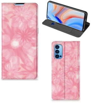 B2Ctelecom Stand Case OPPO Reno4 Pro 5G Telefoonhoesje Lente Bloemen