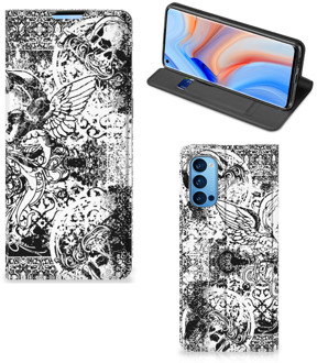 B2Ctelecom Stand Case OPPO Reno4 Pro 5G Telefoonhoesje Skulls Angel