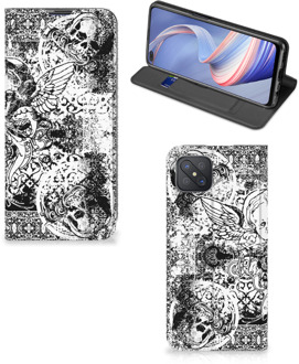 B2Ctelecom Stand Case OPPO Reno4 Z 5G Telefoonhoesje Skulls Angel