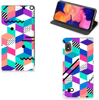 B2Ctelecom Stand Case Samsung Galaxy A10 Kleurrijk Blokken