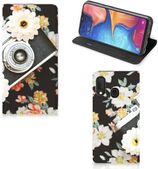 B2Ctelecom Stand Case Samsung Galaxy A20e Vintage Camera