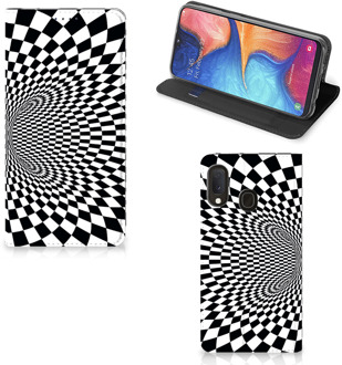 B2Ctelecom Stand Case Samsung Galaxy A20e zwart-wit Design Illusie