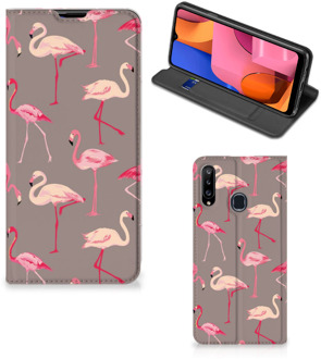 B2Ctelecom Stand Case Samsung Galaxy A20s Hoesje met naam Flamingo