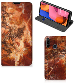 B2Ctelecom Stand Case Samsung Galaxy A20s Smartphone Hoesje Marmer Bruin