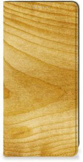 B2Ctelecom Stand Case Samsung Galaxy A21s Smart Cover Licht Hout