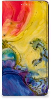 B2Ctelecom Stand Case Samsung Galaxy A21s Smart Cover Watercolor Dark