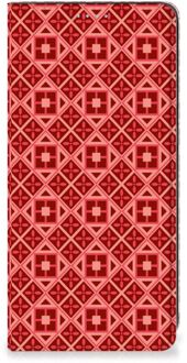 B2Ctelecom Stand Case Samsung Galaxy A21s Smartphone Hoesje Batik Red