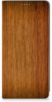 B2Ctelecom Stand Case Samsung Galaxy A21s Telefoonhoesje Donker Hout