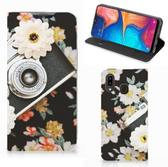 B2Ctelecom Stand Case Samsung Galaxy A30 Vintage Camera