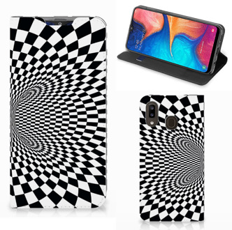 B2Ctelecom Stand Case Samsung Galaxy A30 zwart-wit Design Illusie