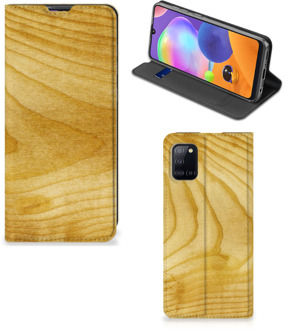 B2Ctelecom Stand Case Samsung Galaxy A31 Smart Cover Licht Hout