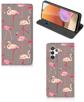 B2Ctelecom Stand Case Samsung Galaxy A32 4G Hoesje met naam Flamingo