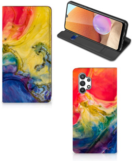 B2Ctelecom Stand Case Samsung Galaxy A32 4G Smart Cover Watercolor Dark