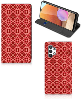 B2Ctelecom Stand Case Samsung Galaxy A32 4G Smartphone Hoesje Batik Red